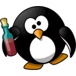 Dronken pinguïn vector afbeelding