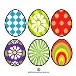 Векторные красочные пасхальные яйца
