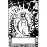 Ilustração em vetor Páscoa anjo cartão postal
