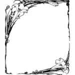 Easter lilies frame vector illustration