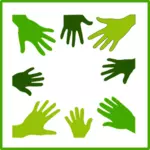 Icona di eco verde solidarietà vettoriale