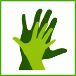 Eco hand pictogramafbeelding vector