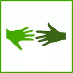 Eco handen pictogramafbeelding vector