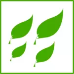 Ekologiczne zielone liście ikona wektorowa