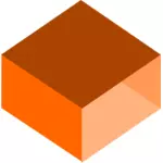 3D oranssi laatikko vektori piirustus