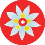 Sveitsiläinen risti ja kukka