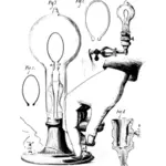 אוסף של אדיסון המנורה וקטור