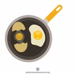 Goreng telur dalam panci