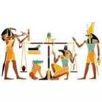 Fargerike gamle egyptiske maleri