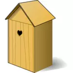 Векторное изображение обратно Дом деревянный Туалет