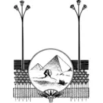 Illustrazione vettoriale di cornice stile egiziano