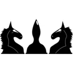 Vector image of symmetrical horse heads
