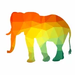 Elefantin väri siluetti