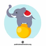 Gajah di atas bola