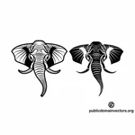 Elefante preto e branco