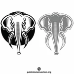 Elefant sjablong kunst silhuett