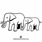 Gli elefanti vector clipart