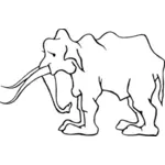 Gamla elefant vektor ClipArt