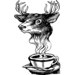 Elk pe cap cu cafea