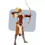 Illustration vectorielle d'elfe archer