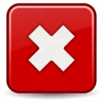 Red cross nu OK vector icon
