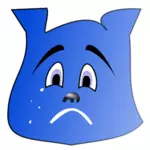 Blauw huilen karakter