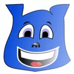 Bahagia biru emoticon