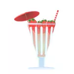 स्ट्रॉबेरी कप वेक्टर चित्रण