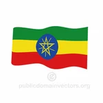 Etiyopya vektör bayrak sallayarak
