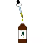 Flaske dropper med flytende beholder farge illustrasjon