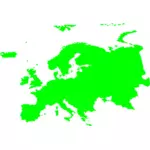 유럽의 지도의 녹색 실루엣