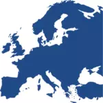خريطة أوروبا باللون الأزرق الداكن