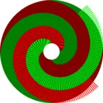 Vihreän varjostetun ympyrän vektori clipart-kuva, jossa on erilliset viivat