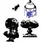 Vector de explosión de la bomba atómica