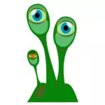 בתמונה וקטורית של צמח חייזרים עם שתי עיניים