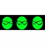 Green monsters with glasses