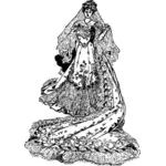 Lady in floral trouwjurk
