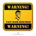 Máscara facial requerida señal de advertencia