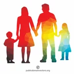 صورة ظلية لونية للعائلة