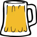 Ilustrasi vektor mug bir penuh dengan bir