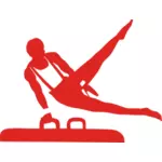 Icône rouge de gymnastique