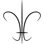 Desenho do ícone estilizado flor de Lis