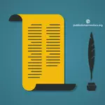 Quill pen and paper vector