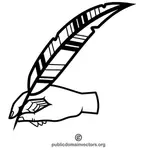 Vector image of a quill pen