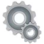 Grayscale vector illustration of gear mechanics