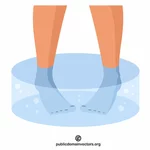 Føtter i vannet