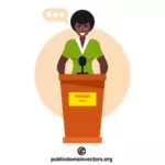 Female politician speaks from the podium