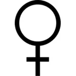Vektortegning av kvinnelige symbol i klare svart