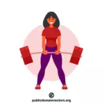 Levantadora de pesas femenina haciendo un peso muerto