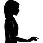 صورة ظلية أنثى مع قصاصة ناقلات الذراع الممتدة